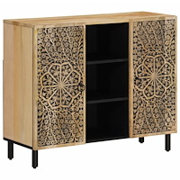 vidaXL Sidoskåp 90x33x75 cm massivt mangoträ