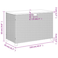 vidaXL Dynbox svart 110x55x63 cm konstrotting akaciaträ