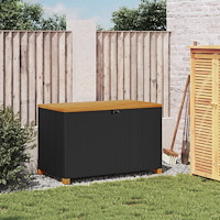 vidaXL Dynbox svart 110x55x63 cm konstrotting akaciaträ