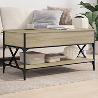 vidaXL Soffbord sonoma-ek 100x50x50 cm konstruerat trä och metall