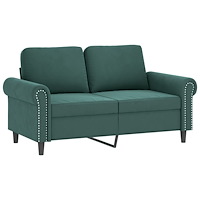 vidaXL Soffa 2-sits mörkgrön 120 cm sammet