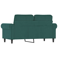 vidaXL Soffa 2-sits mörkgrön 120 cm sammet