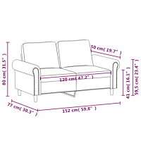 vidaXL Soffa 2-sits mörkgrön 120 cm sammet