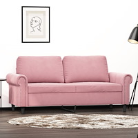 vidaXL Soffa 2-sits rosa 140 cm sammet