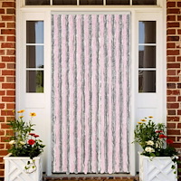 vidaXL Insektsgardin silvergrå och rosa 56x185 cm chenille