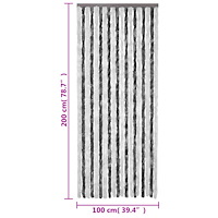 vidaXL Insektsgardin grå och vit 100x200 cm chenille