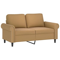 vidaXL 2-sitssoffa med prydnadskuddar brun 120 cm sammet