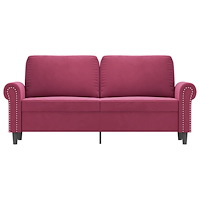 vidaXL 2-sitssoffa vinröd 140 cm sammet