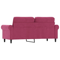 vidaXL 2-sitssoffa vinröd 140 cm sammet