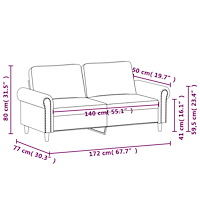 vidaXL 2-sitssoffa vinröd 140 cm sammet