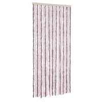 vidaXL Insektsgardin silvergrå och rosa 56x200 cm chenille