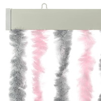 vidaXL Insektsgardin silvergrå och rosa 56x200 cm chenille
