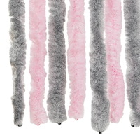 vidaXL Insektsgardin silvergrå och rosa 56x200 cm chenille