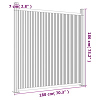 vidaXL Staketpanel WPC grå 180x186 cm