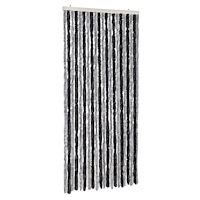 vidaXL Insektsgardin grå och svart 90x220 cm chenille