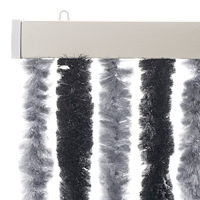 vidaXL Insektsgardin grå och svart 90x220 cm chenille