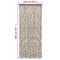 vidaXL Insektsgardin taupe och vit 100x200 cm chenille