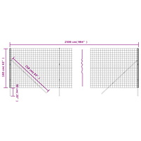 vidaXL Stängsel grön 1,6x25 m galvaniserat stål