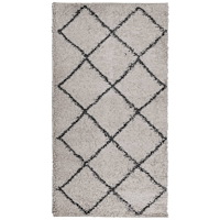 vidaXL Ryamatta PAMPLONA lång lugg modern beige & antracit 60x110 cm