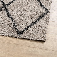 vidaXL Ryamatta PAMPLONA lång lugg modern beige & antracit 60x110 cm