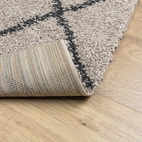 vidaXL Ryamatta PAMPLONA lång lugg modern beige & antracit 60x110 cm