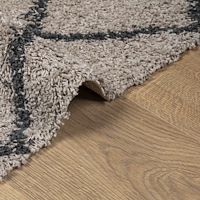 vidaXL Ryamatta PAMPLONA lång lugg modern beige & antracit 60x110 cm