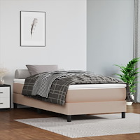 vidaXL Pocketresårmadrass cappucino 120x190x20 cm konstläder