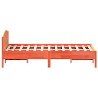 vidaXL Sängram utan madrass vaxbrun 150x200 cm massiv furu