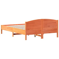 vidaXL Sängram utan madrass vaxbrun 150x200 cm massiv furu