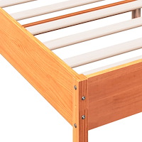 vidaXL Sängram utan madrass vaxbrun 150x200 cm massiv furu