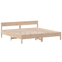 vidaXL Sängram utan madrass 200x200 cm massiv furu