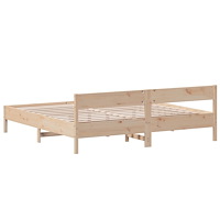 vidaXL Sängram utan madrass 200x200 cm massiv furu
