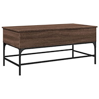 vidaXL Soffbord brun ek 100x50x45 cm konstruerat trä och metall