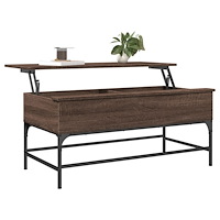 vidaXL Soffbord brun ek 100x50x45 cm konstruerat trä och metall