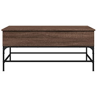 vidaXL Soffbord brun ek 100x50x45 cm konstruerat trä och metall