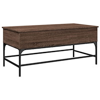 vidaXL Soffbord brun ek 100x50x45 cm konstruerat trä och metall