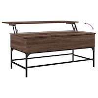 vidaXL Soffbord brun ek 100x50x45 cm konstruerat trä och metall