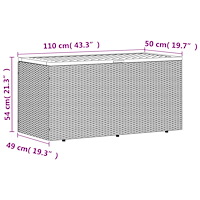 vidaXL Dynbox grå 110x50x54 cm konstrotting akaciaträ