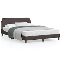vidaXL Sängram utan madrass mörkbrun 140x190 cm tyg