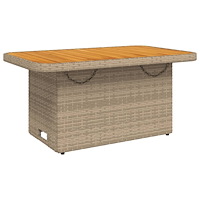 vidaXL Soffgrupp för trädgården med dynor 4 delar beige konstrotting