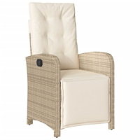 vidaXL Soffgrupp för trädgården med dynor 4 delar beige konstrotting