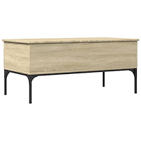 vidaXL Soffbord sonoma-ek 100x50x45 cm konstruerat trä och metall