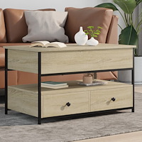 vidaXL Soffbord sonoma-ek 85x50x50 cm konstruerat trä och metall