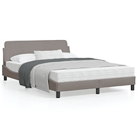vidaXL Sängram utan madrass taupe 140x190 cm tyg