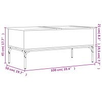 vidaXL Soffbord svart 100x50x45 cm konstruerat trä och metall