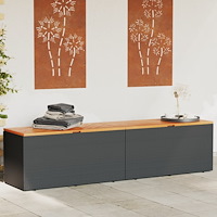 vidaXL Dynbox svart 220x50x54 cm konstrotting akaciaträ