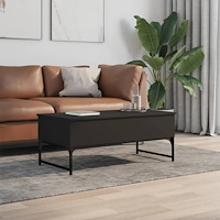 vidaXL Soffbord svart 100x50x40 cm konstruerat trä och metall