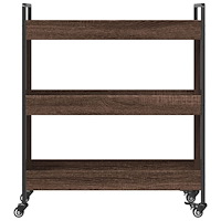 vidaXL Köksvagn brun ek 70x30x82 cm konstruerat trä
