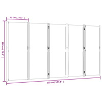 vidaXL Rumsavdelare 5 paneler mörkblå 350x180 cm