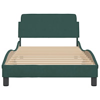 vidaXL Sängram utan madrass mörkgrön 100x200 cm sammet